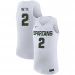 Men Michigan State Spartans NCAA #2 Mark Watts White Authentic Nike 2020 Stitched College Basketball Jersey PP32B06MY